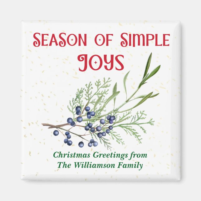 Aimant Season of Simple Joys Blue Juniper Christmas (Devant)
