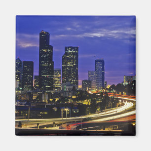 Aimant Seattle, Washington skyline la nuit