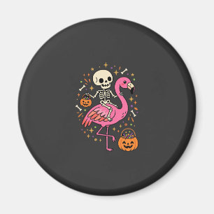 Aimant Seau à bonbons squelette de flamant rose Halloween