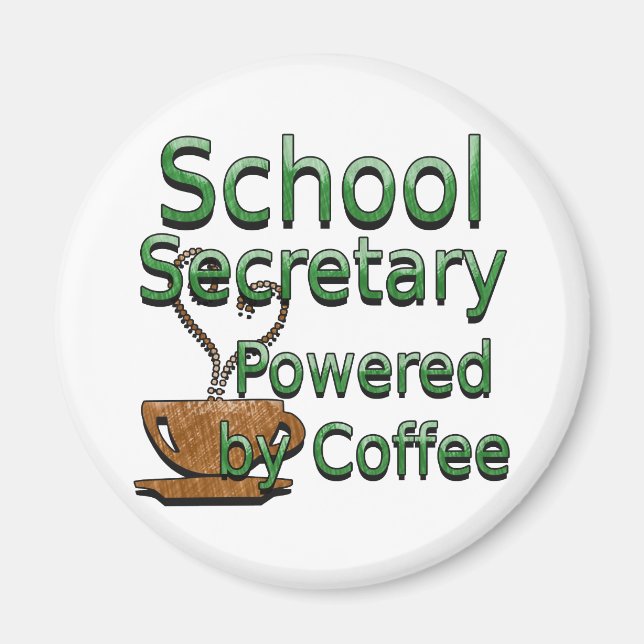 Aimant Secrétaire d'école avec café (Devant)