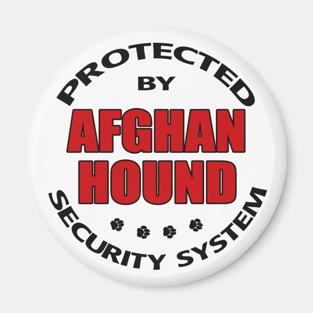 Aimant Sécurité hound afghane (Devant)