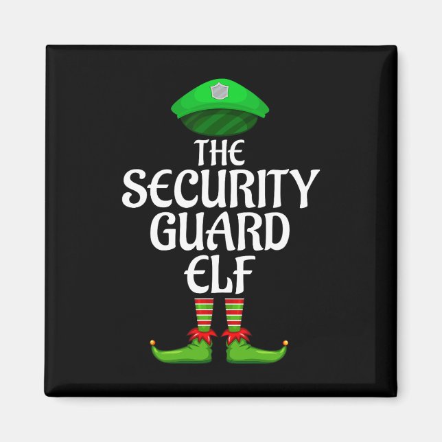 Aimant Security Guard Elf Matching Family Group Christmas (Devant)
