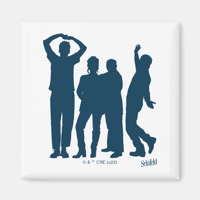 Aimant Seinfeld | Graphique de silhouette de groupe (Devant)