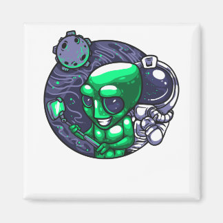 Aimant Selfie Alien pour un Enseignant Astronome Fan de l