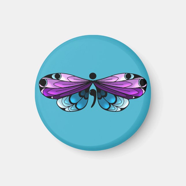 Aimant semi-colon à papillon de sensibilisation au (Devant)
