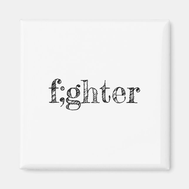 Aimant Semicolon pour soutenir la sensibilisation à la dé (Devant)