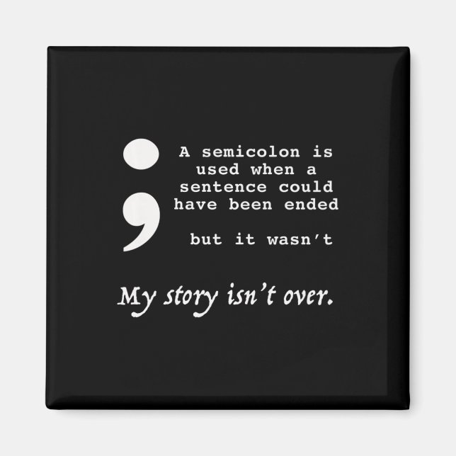 Aimant Semicolon Sensibilisation à la prévention du suici (Devant)
