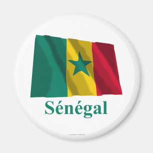 Aimant Sénégal Drapeau avec nom en français