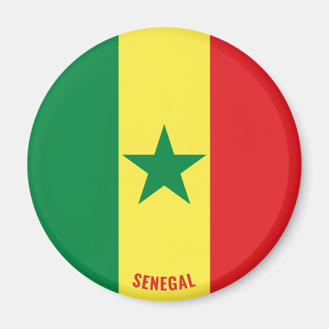 Aimant Sénégal Drapeau charmant patriotique (Devant)
