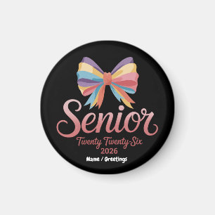 Aimant Senior 2026 Jote Rainbow Bow Graduation Coquette