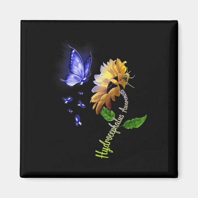 Aimant Sensibilisation à l'hydrocéphalie du tournesol 2 (Devant)