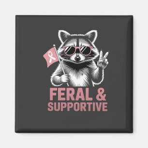 Aimant Sensibilisation au cancer du sein feral et support