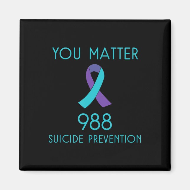 Aimant Sensibilisation au suicide - 988 - Prévention du s (Devant)