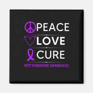 Aimant Sensibilisation au syndrome Peace Love Cure Purple