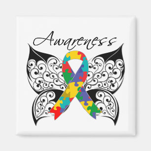 Aimant Sensibilisation aux papillons de tatouage - Autism