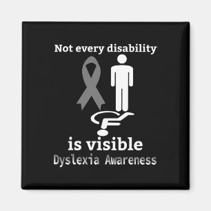 Aimant Sensibilisation Octobre Silver Ribbon Dyslexique E