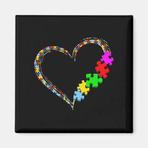 Aimant Sensibilisation sur l'autisme Amour Coeur Puzzle P