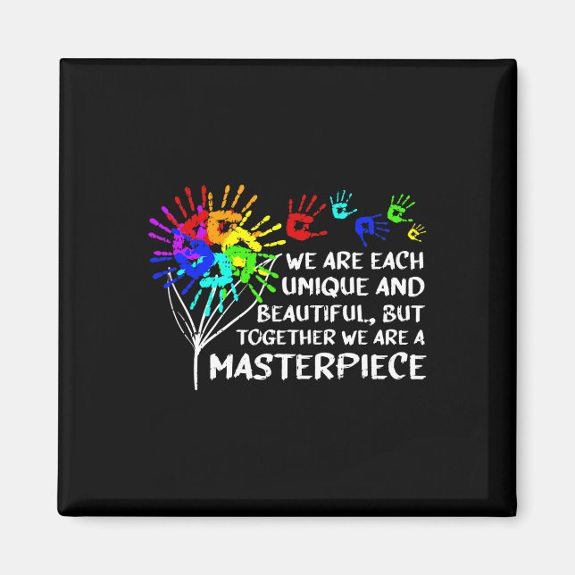 Aimant Sensibilisation sur l'autisme Chef-d'oeuvre unique (Devant)