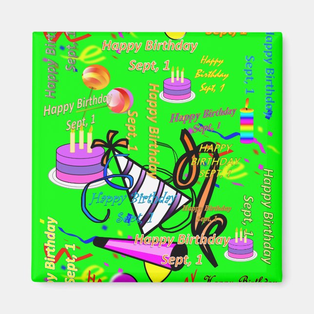 Aimant sept, 1 anniversaire de enfant (Devant)