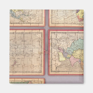 Aimant Sept cartes du monde