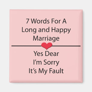 Aimant Sept mots pour un mariage long et heureux