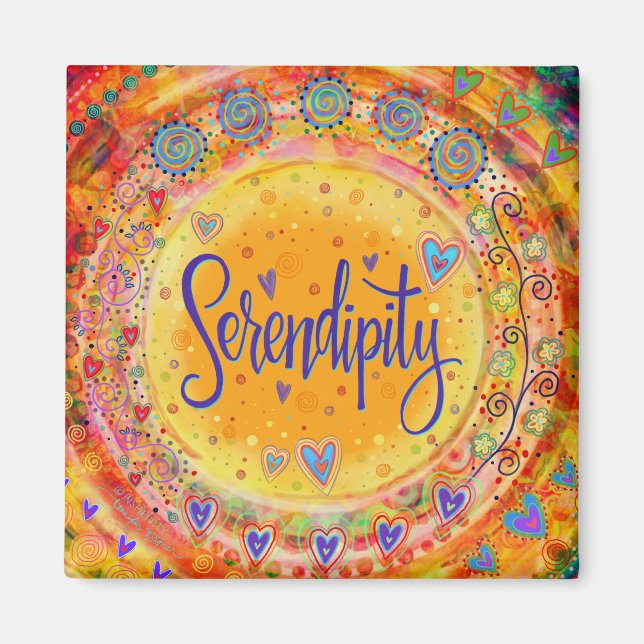 Aimant Serendipity Jaune Plutôt amusant Inspirivité Flora (Devant)