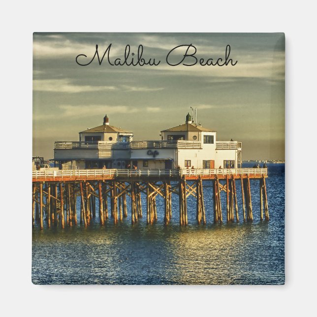 Aimant Serene Malibu Beach Pier Californie (Devant)