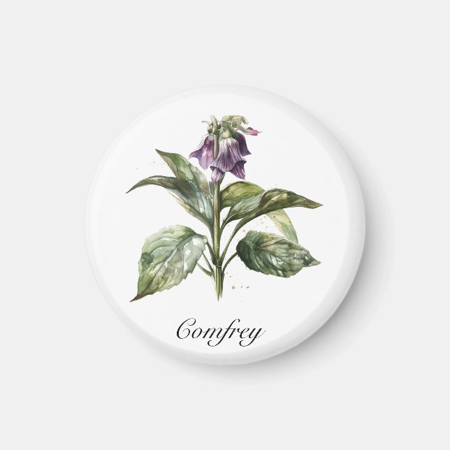 Aimant Serene Watercolor Comfrey, personnalisée (Devant)