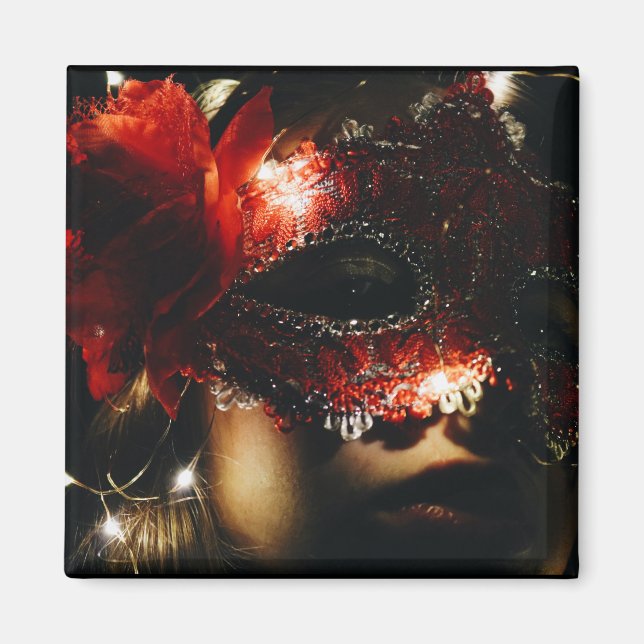Aimant Série Masquerade, Masque plumé (Devant)