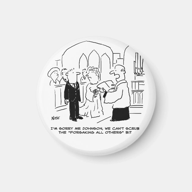 Aimant Service de l'église mariage Vicar ne peut pas frot (Devant)