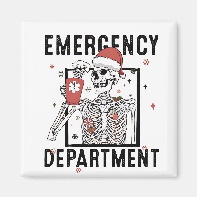 Aimant Service d'urgence Skeleton Nuring Coffee Lover (Devant)