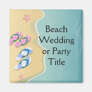 Aimant Ses tongs sur le mariage sur la plage
