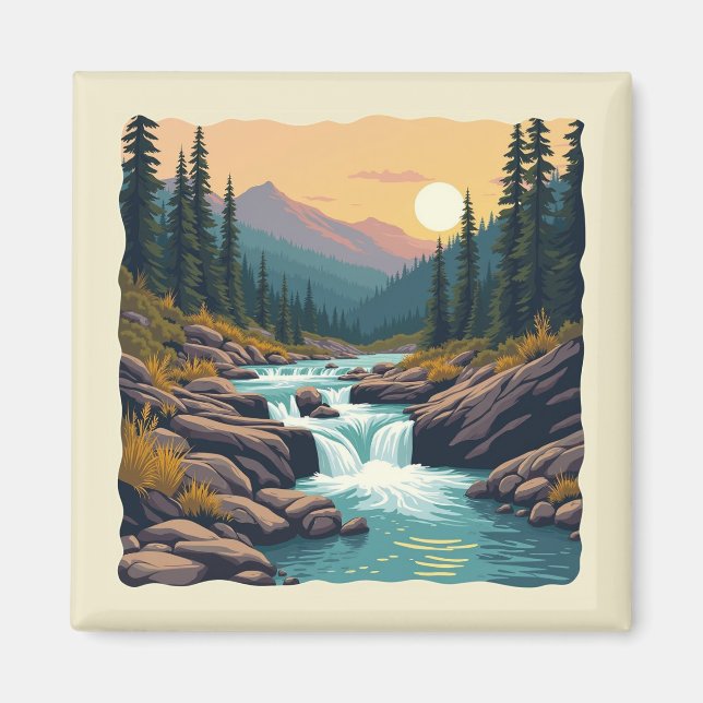 Aimant Seven Falls Colorado Retro (Devant)