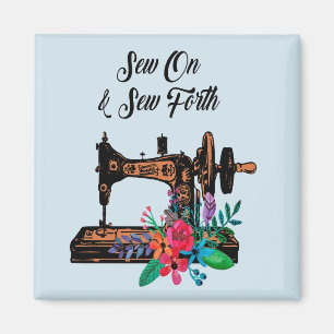 Aimant Sew On Quote Vintage Sewing Machine & Floral