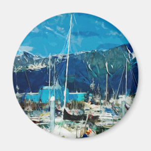 Aimant Seward Harbour Alaska Impressionnisme Abstrait