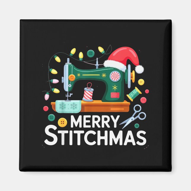 Aimant Sewing Christmas Xmas Quilting Merry Mas  (Devant)