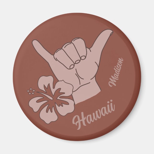 Aimant Shaka du nom et de l'emplacement personnalisés (Devant)