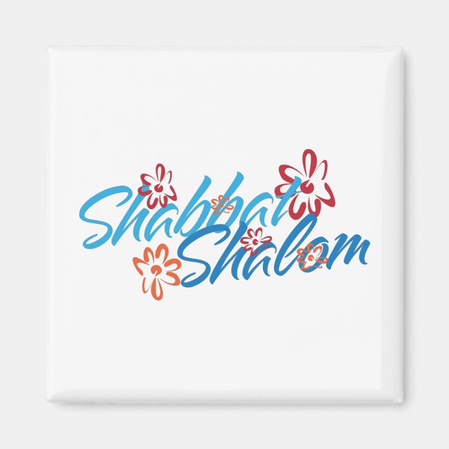 Aimant Shalom Shabbat Floral (Devant)
