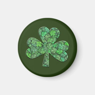 Aimant Shamrock avec Clovers à l'intérieur