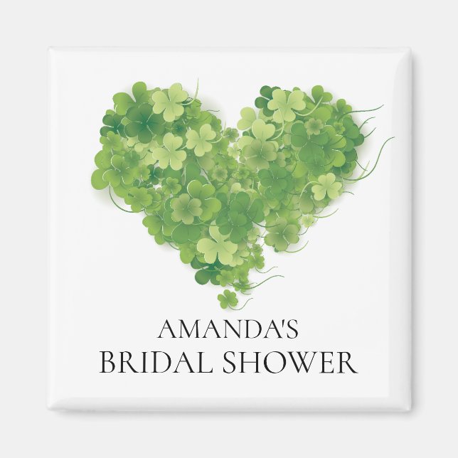 Aimant Shamrock Coeur Fête des mariées Favoriser l'aimant (Devant)