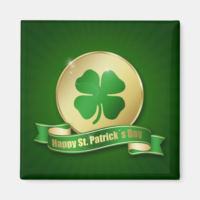 Aimant Shamrock de la pièce de la Saint-Patrick (Devant)
