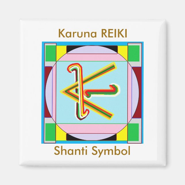 Aimant Shanti i.e. Paix : Symbole de guérison Karuna Reik (Devant)