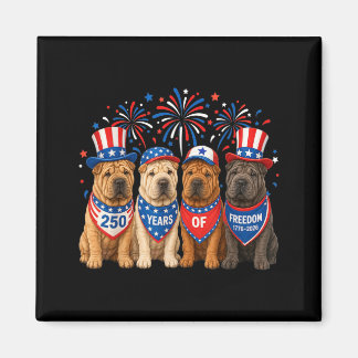 Aimant Shar Pei Chien 250 Ans Américain 1776 2026 4ème