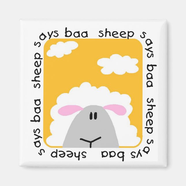 Aimant Sheep Dit T-shirts et cadeaux Baa (Devant)