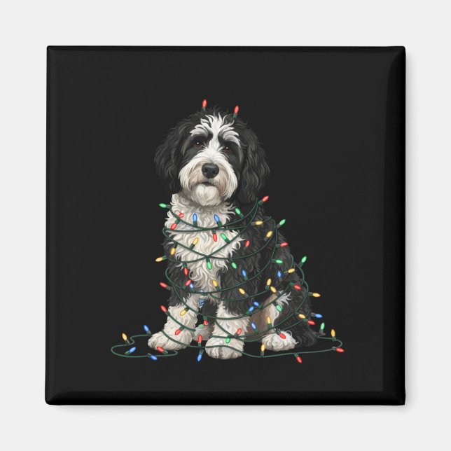 Aimant Sheepadoodle Christmas I'm Fine Everything Is Fine (Devant)