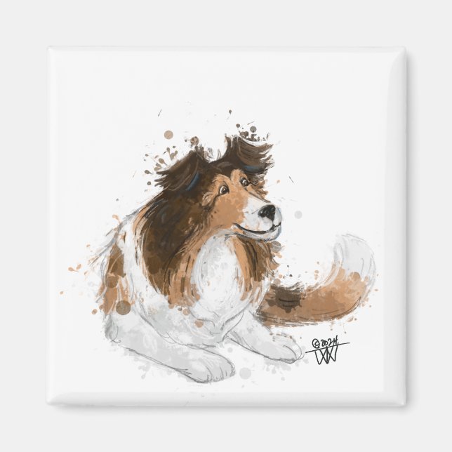 Aimant Sheldon le Sheltie (Devant)