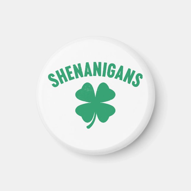 Aimant Shenanigans Shamrock Saint-Patrick Rétro  (Devant)