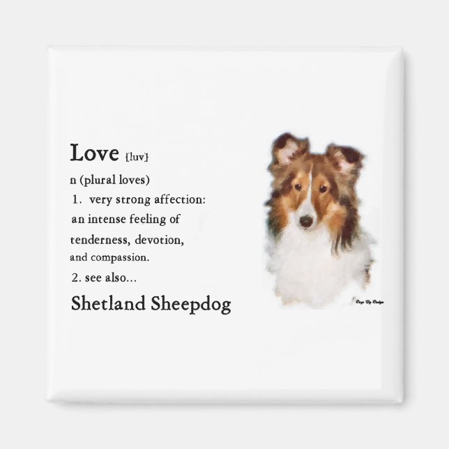 Aimant Shetland Sheepdog Sheltie Art Cadeaux (Devant)