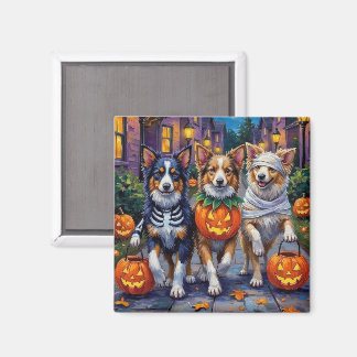 Aimant Shetland Sheepdogs in Halloween Costumes