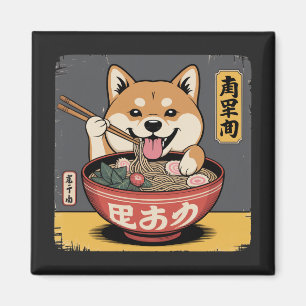 Aimant Shiba Inu Chien Mangeant Ramen